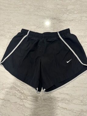 Nike Black Girls' Running Shorts with White Trim
